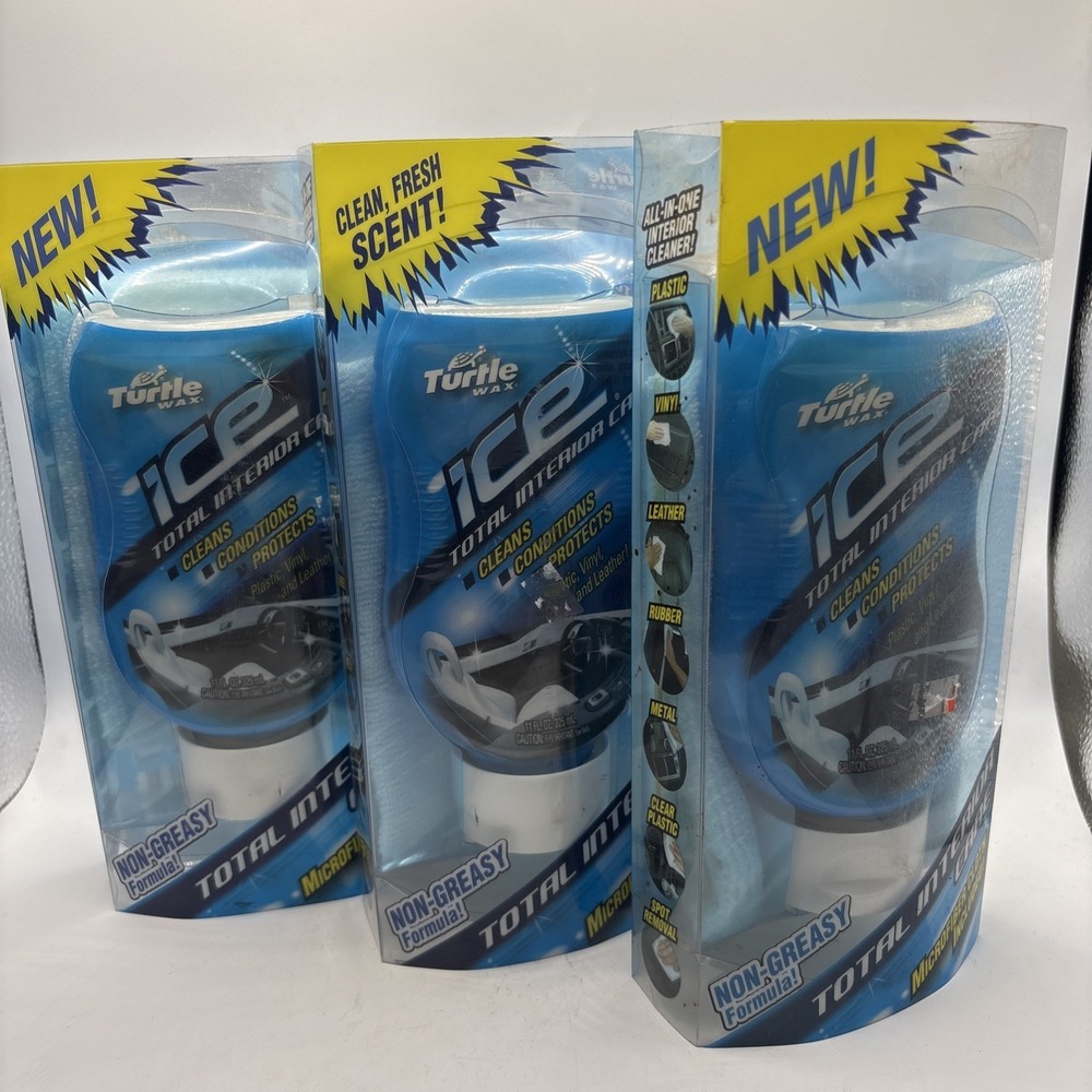 3 Turtle Wax Ice Total Interior Care Clean Condition Protect Discontinued 11 Oz